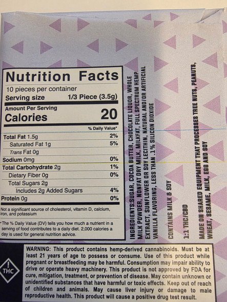 Delta 9 Milk Chocolate Bar