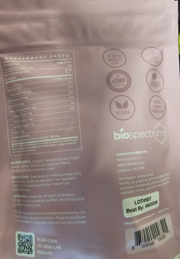 50mg CBD Gummies - Ingredients