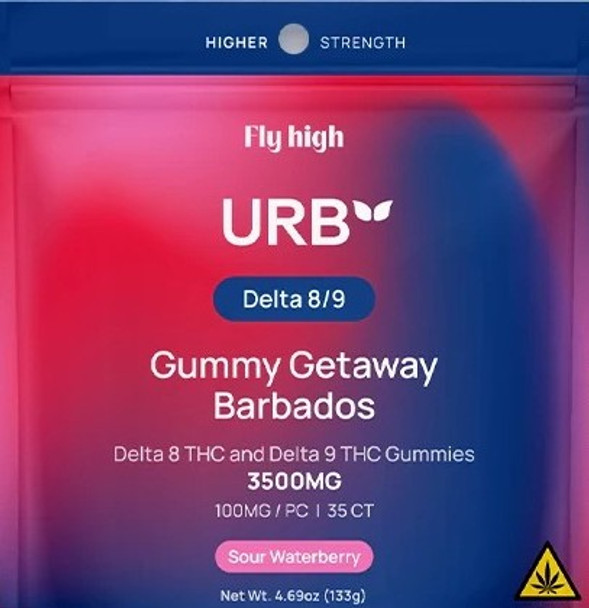 3500mg D8-D9 Sour Waterberry Gummies