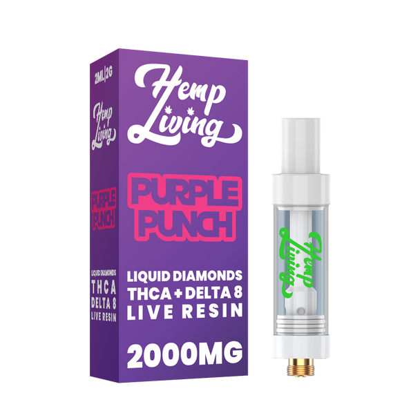 Purple Punch 2 Gram Delta 8 + THCA Liquid Diamonds Vape Cartridge