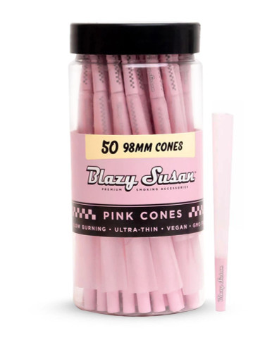 Pink 98mm Pre Rolled Cones by Blazy Susan