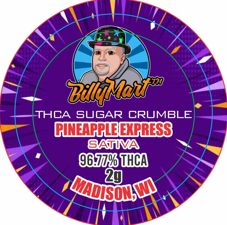 Experience the Vibrant Flavor and Potent Effects of BillyMart™ THCA Crumble - 2 Gram - Pineapple Express