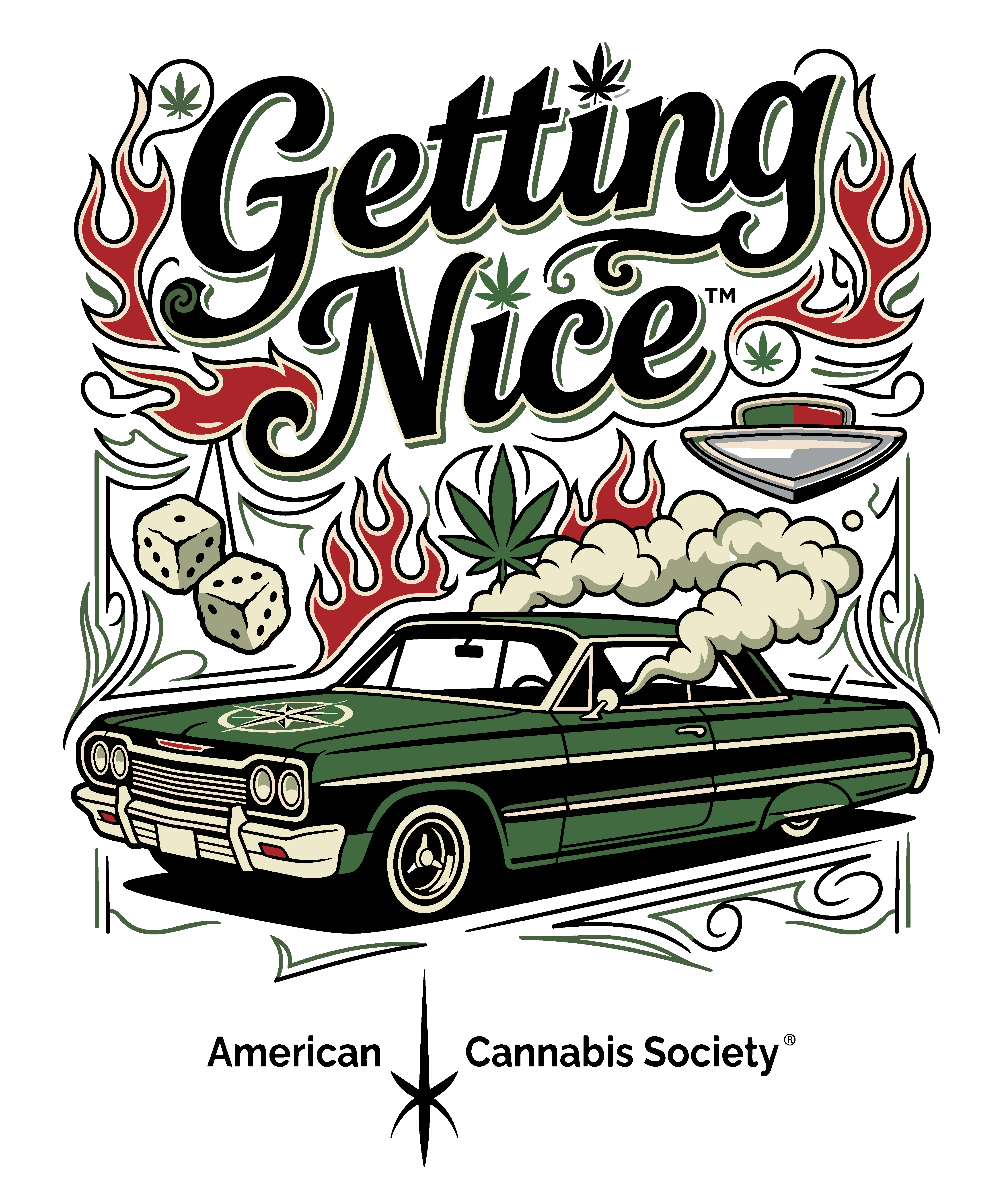 Getting Nice&trade; &mdash; American Cannabis Society lifestyle art featuring THCA culture at GreenRX&trade;