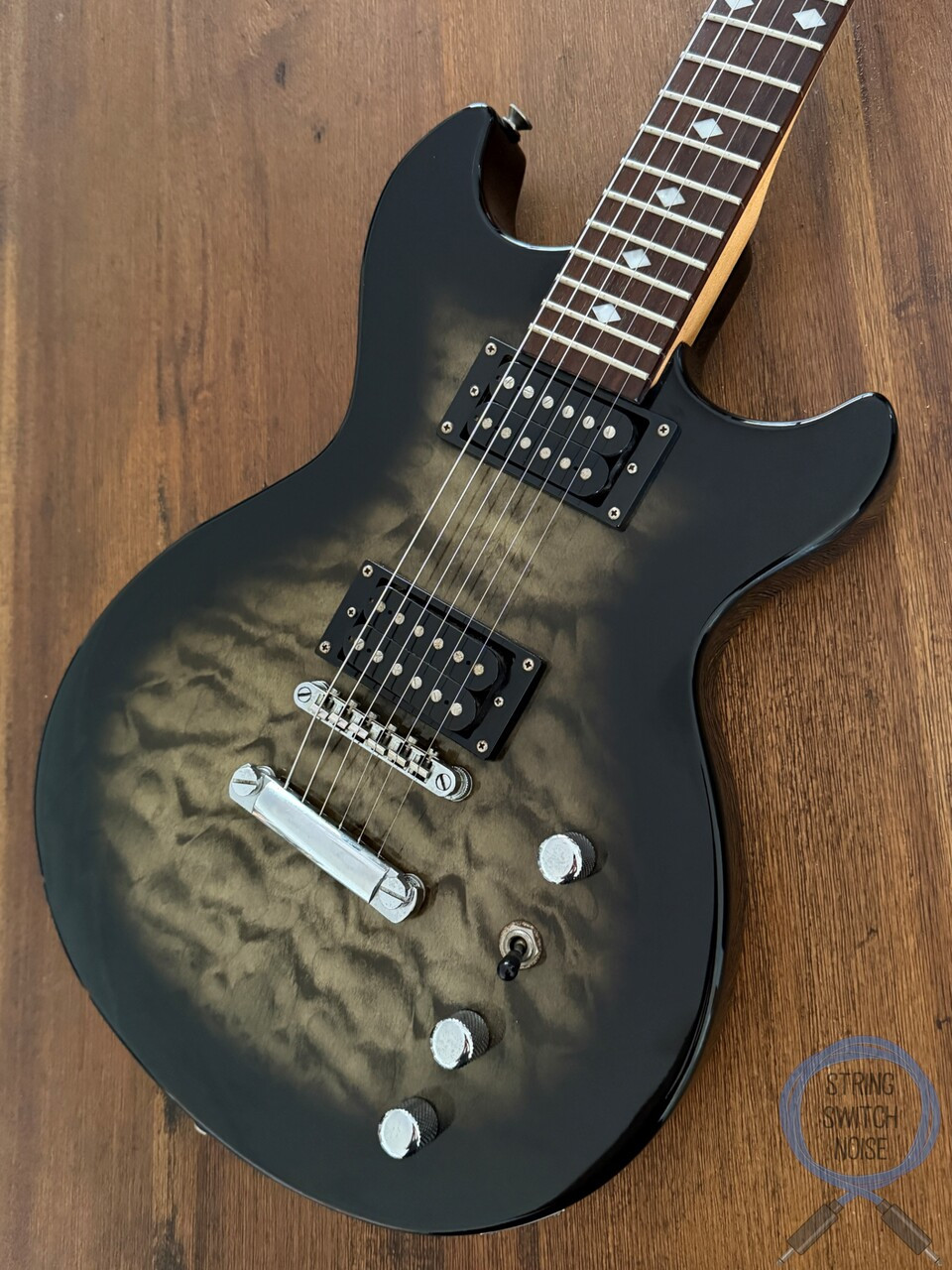 BC Rich Marion Guitar, Black Burst Quilt/Flame, 2000s