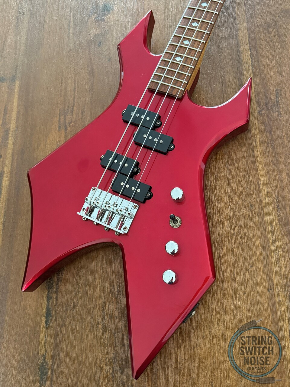 BC Rich Warlock Bass Guitar, Candy Apple Red, 2000’s