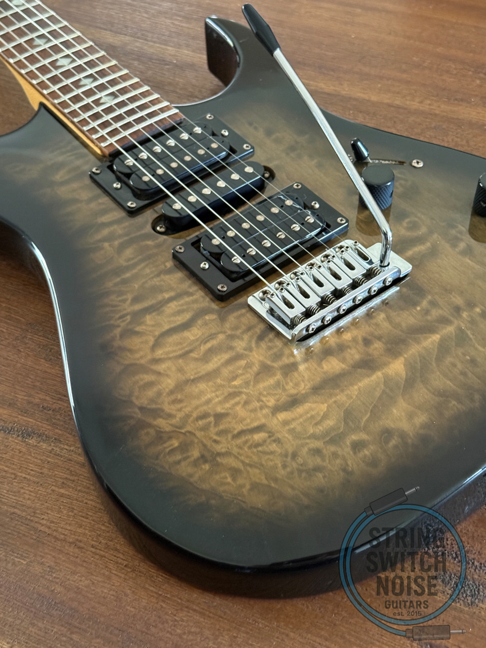 BC Rich Stratocaster, Stinger, HSH, Black/Green Quilt Burst, 2000s