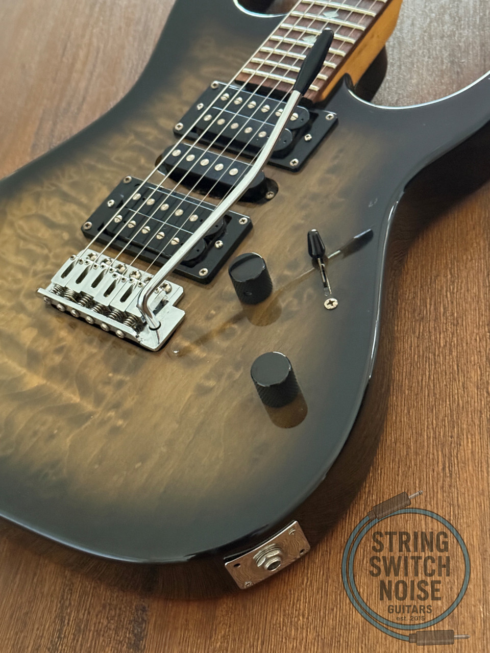 BC Rich Stratocaster, Stinger, HSH, Black/Green Quilt Burst, 2000s