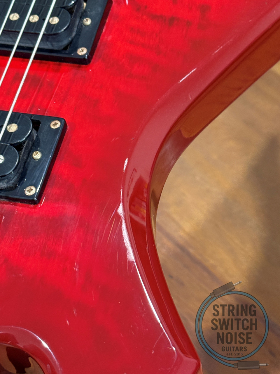 BC Rich WARLOCK, Quilted Flame Red, 2000s JE Model