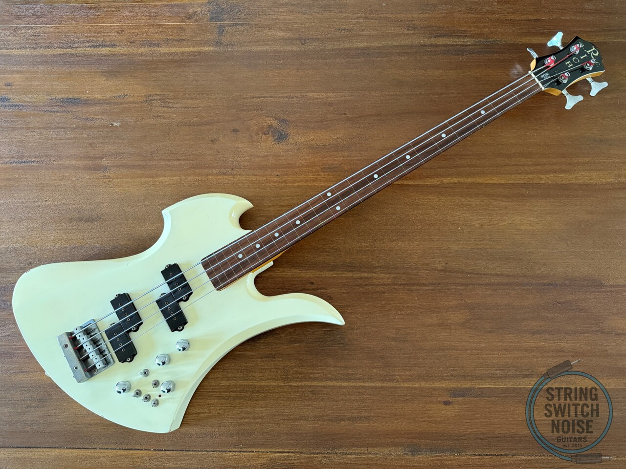 BC Rich, Mockingbird Bass, FRETLESS, White, 1985, NJ, MB-20