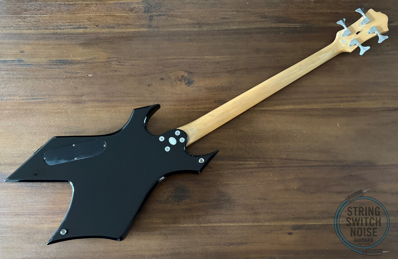 BC Rich Warlock Bass Guitar, Metallic Black, 2000’s