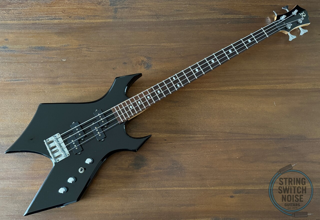 BC Rich Warlock Bass Guitar, Metallic Black, 2000’s
