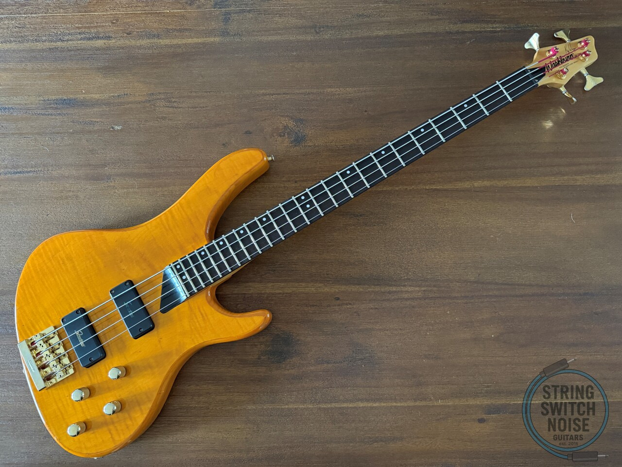 Washburn KW-1250 Bass, Kip Winger SIGNATURE MODEL, Flame Natural, 1995