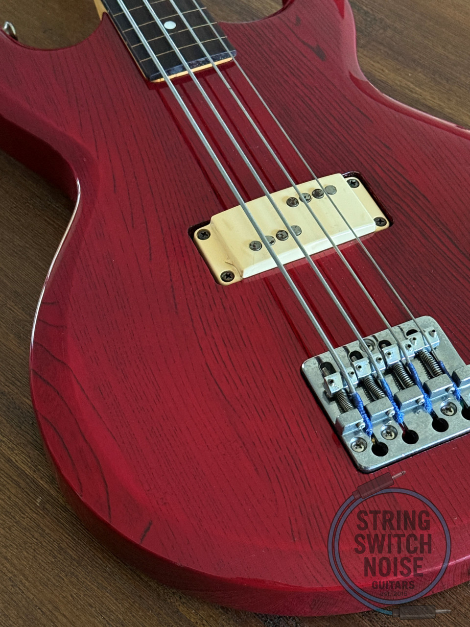 Aria Pro II Bass, Cardinal Series, Fretless 32”, Tran Red, 1982, CSB-380