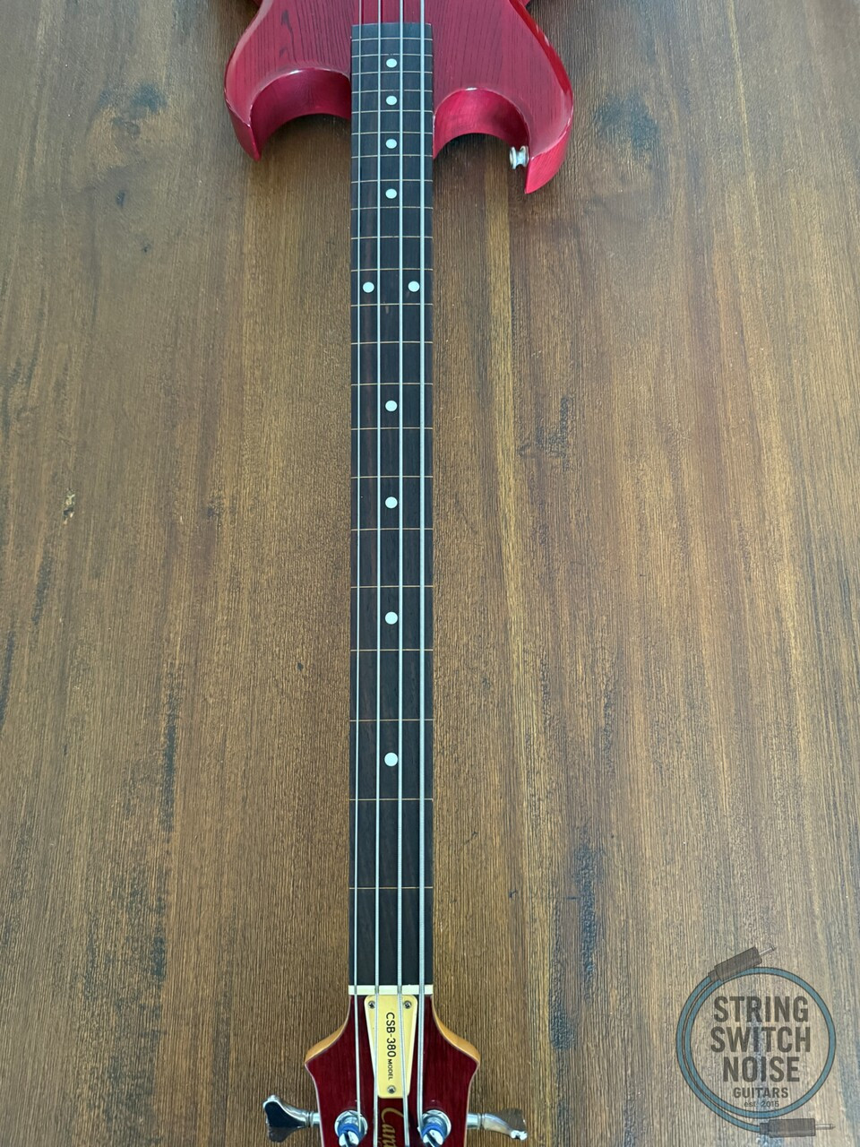 Aria Pro II Bass, Cardinal Series, Fretless 32”, Tran Red, 1982, CSB-380