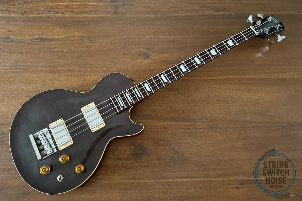 Edwards Les Paul Bass, by ESP, Flamed Black, 1998, Made In Japan