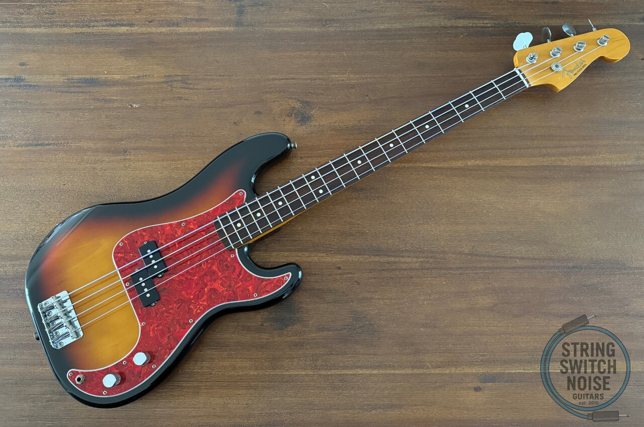 Fender Precision Bass, '62, 3 Tone Sunburst, 1994, Red Tort Guard