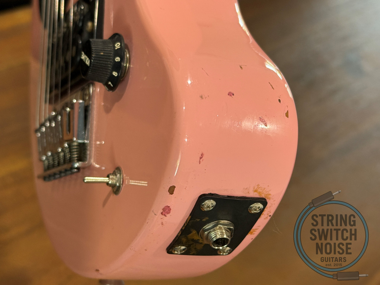 Fernandes ZO-3, Shell Pink, 2000s Nomad Travel Guitar, w/Onboard Speaker