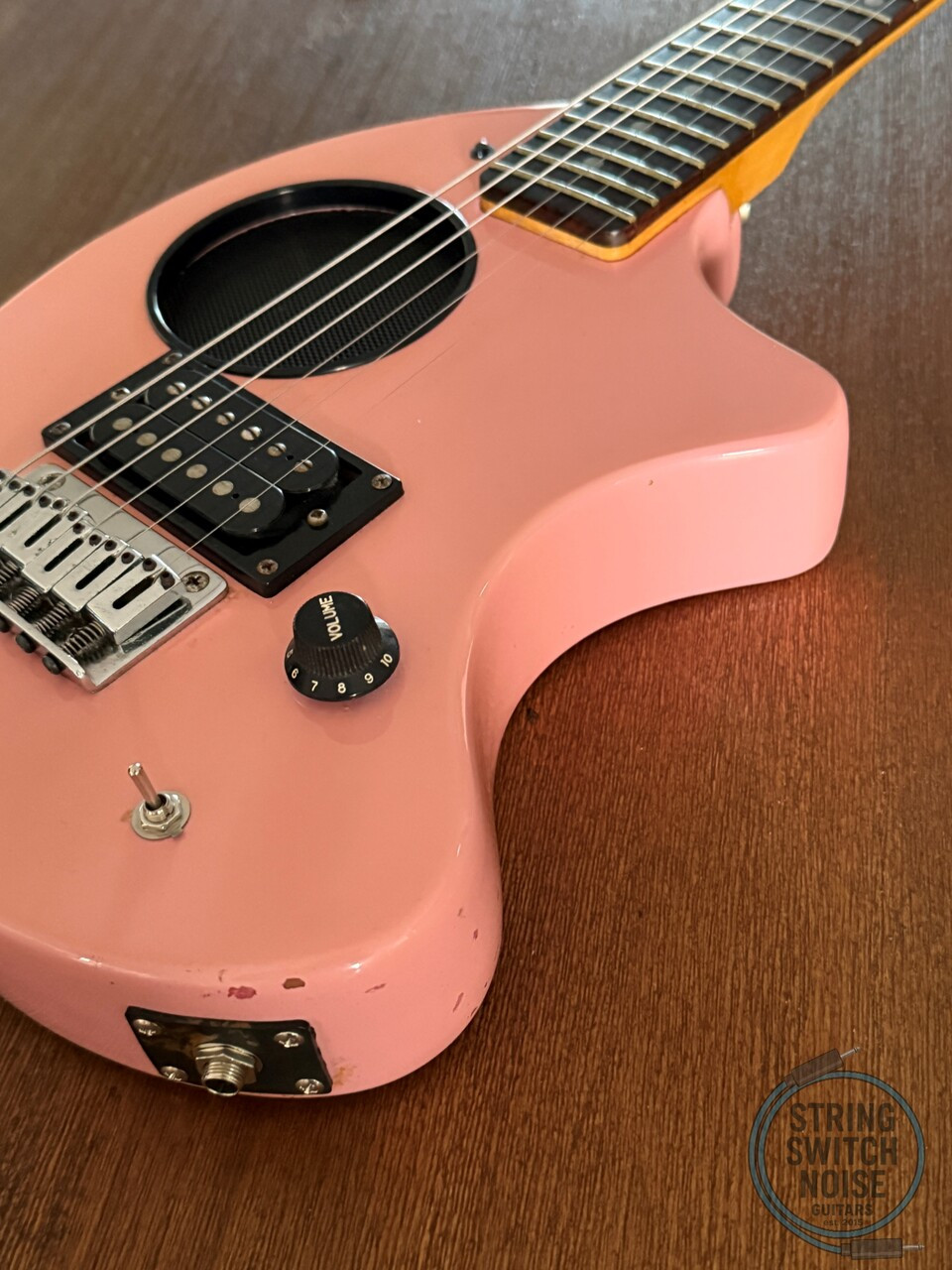 Fernandes ZO-3, Shell Pink, 2000s Nomad Travel Guitar, w/Onboard Speaker