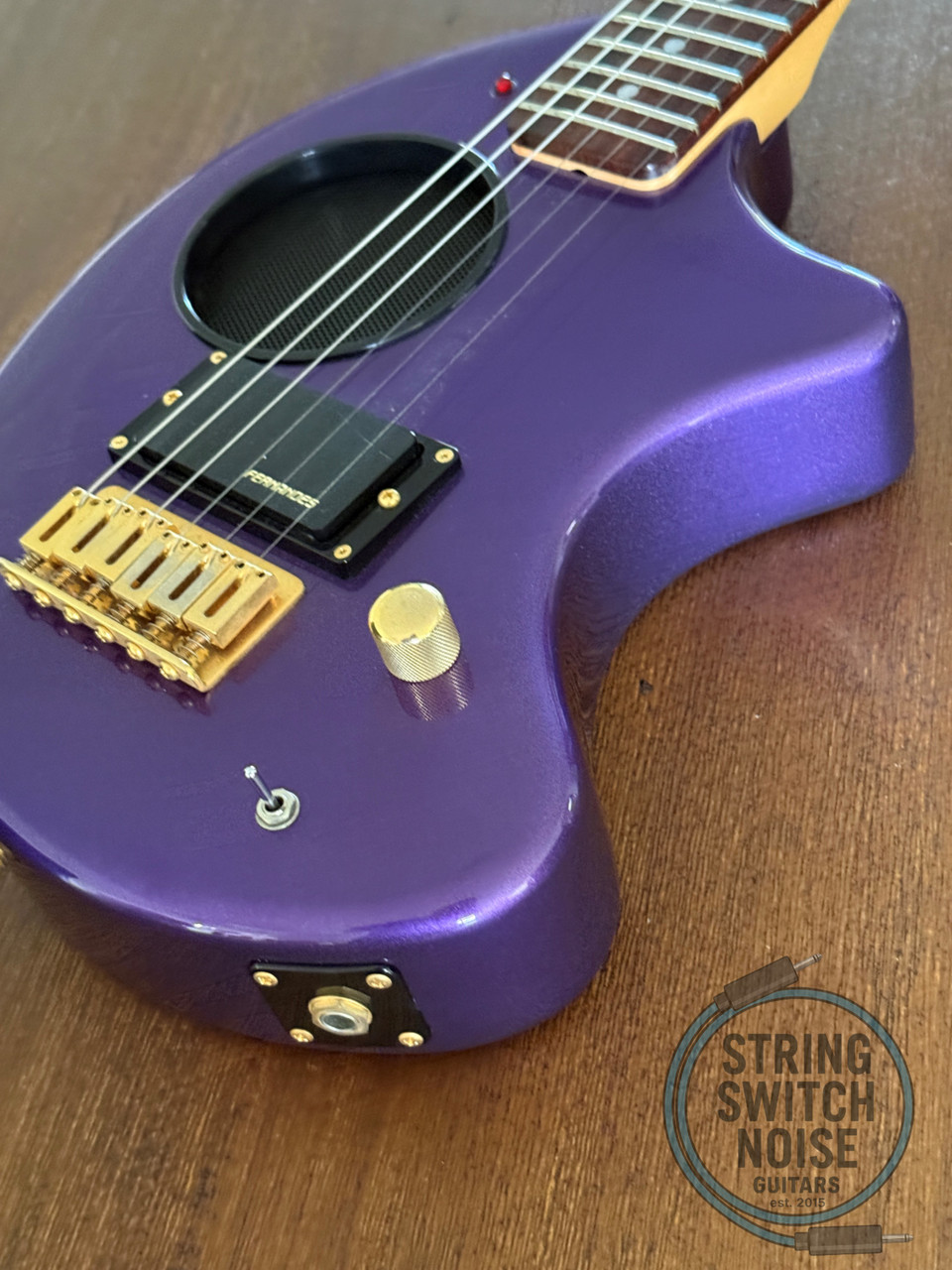 Fernandes ZO-3, Purple, 2000s Nomad Travel Guitar, w/Onboard Speaker
