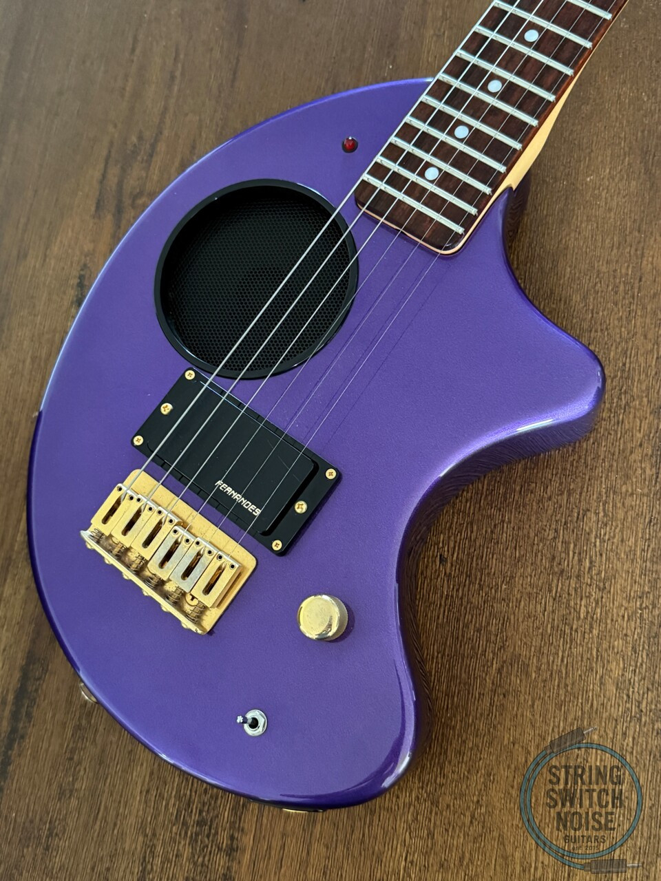 Fernandes ZO-3, Purple, 2000s Nomad Travel Guitar, w/Onboard Speaker