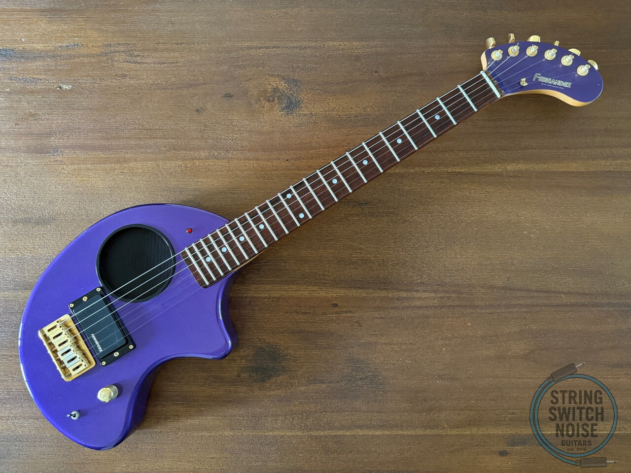 Fernandes ZO-3, Purple, 2000s Nomad Travel Guitar, w/Onboard Speaker