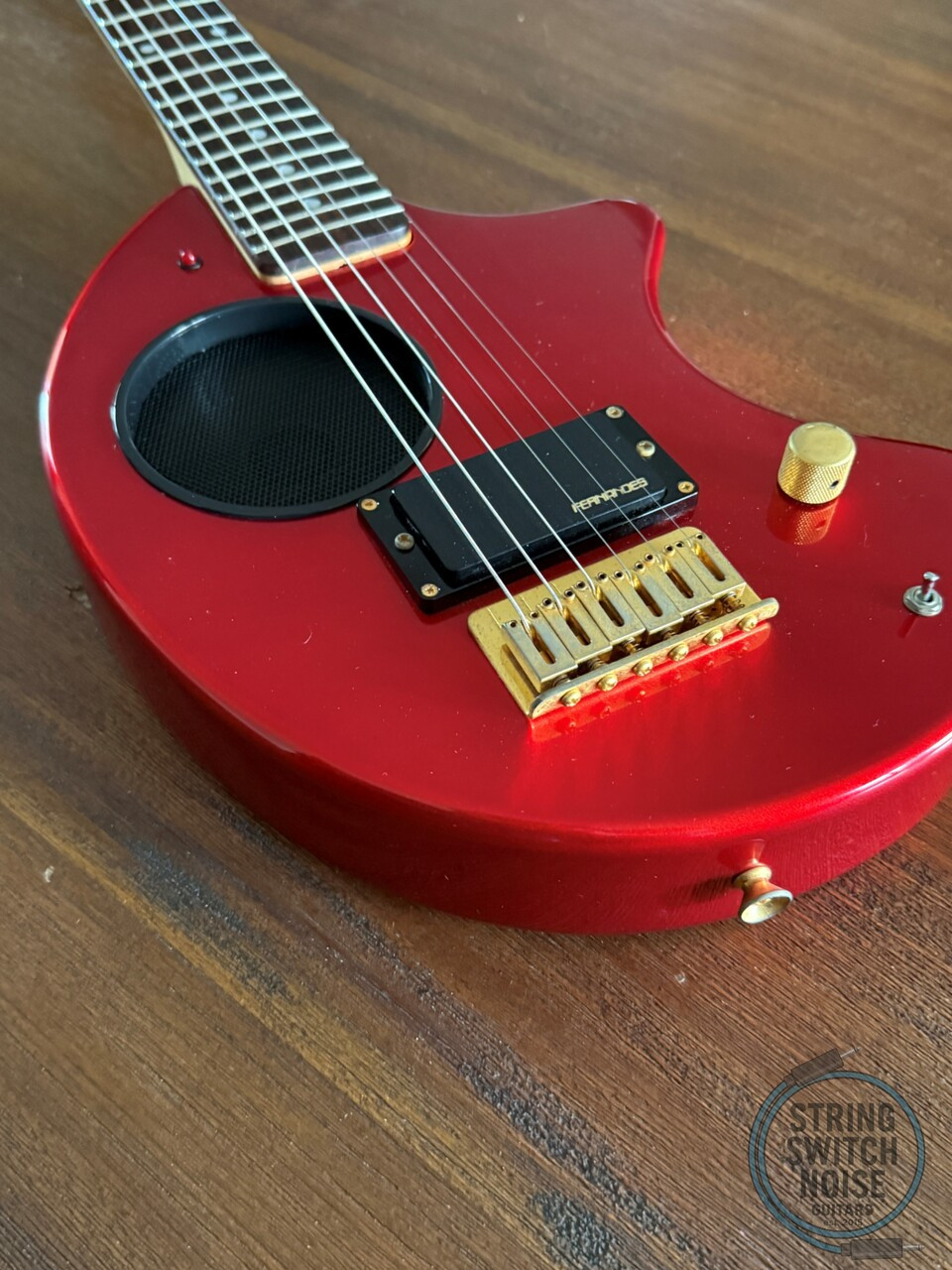 Fernandes ZO-3, Metallic Red, 2000s Nomad Travel Guitar, w/Onboard