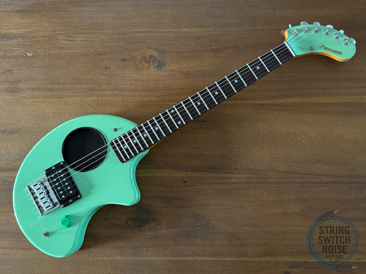 Fernandes ZO-3, Surf Green, 2000s Nomad Travel Guitar, w/Onboard Speaker