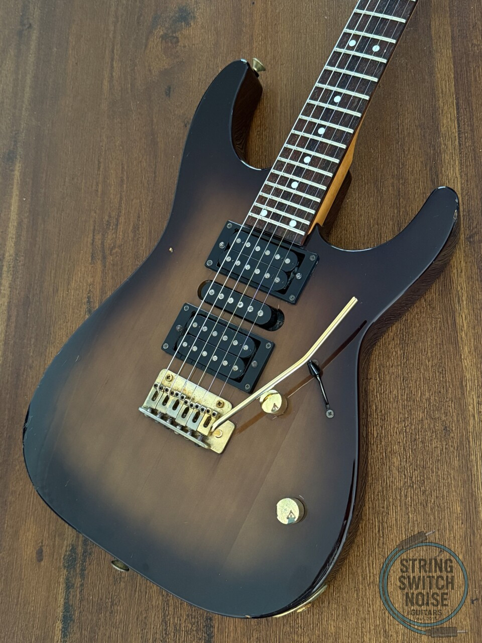 Charvel Stratocaster, by Jackson, HSH, Black/Green Burst, MIJ, 1991