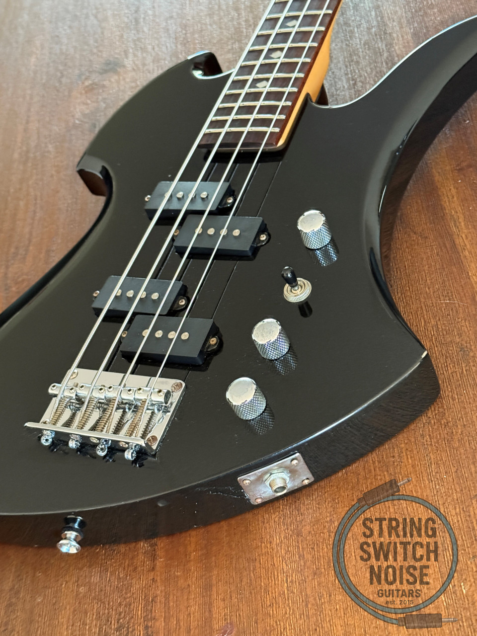 BC Rich Mockingbird Bass, Metallic Black, Dual P Pickups, 2000s