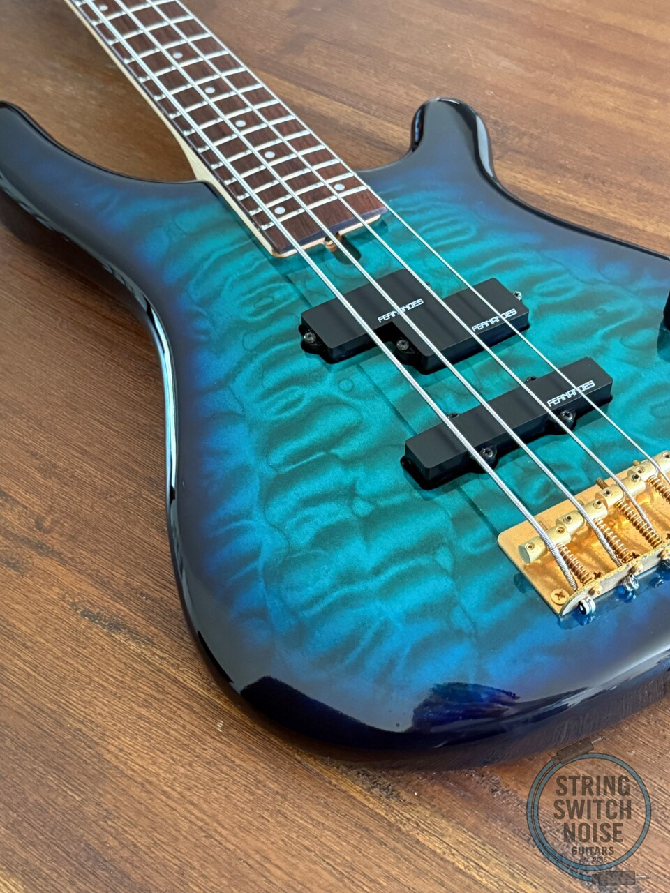 Fernandes Revolver Bass, Sapphire Blue Gradient, 1990s, FRB-40
