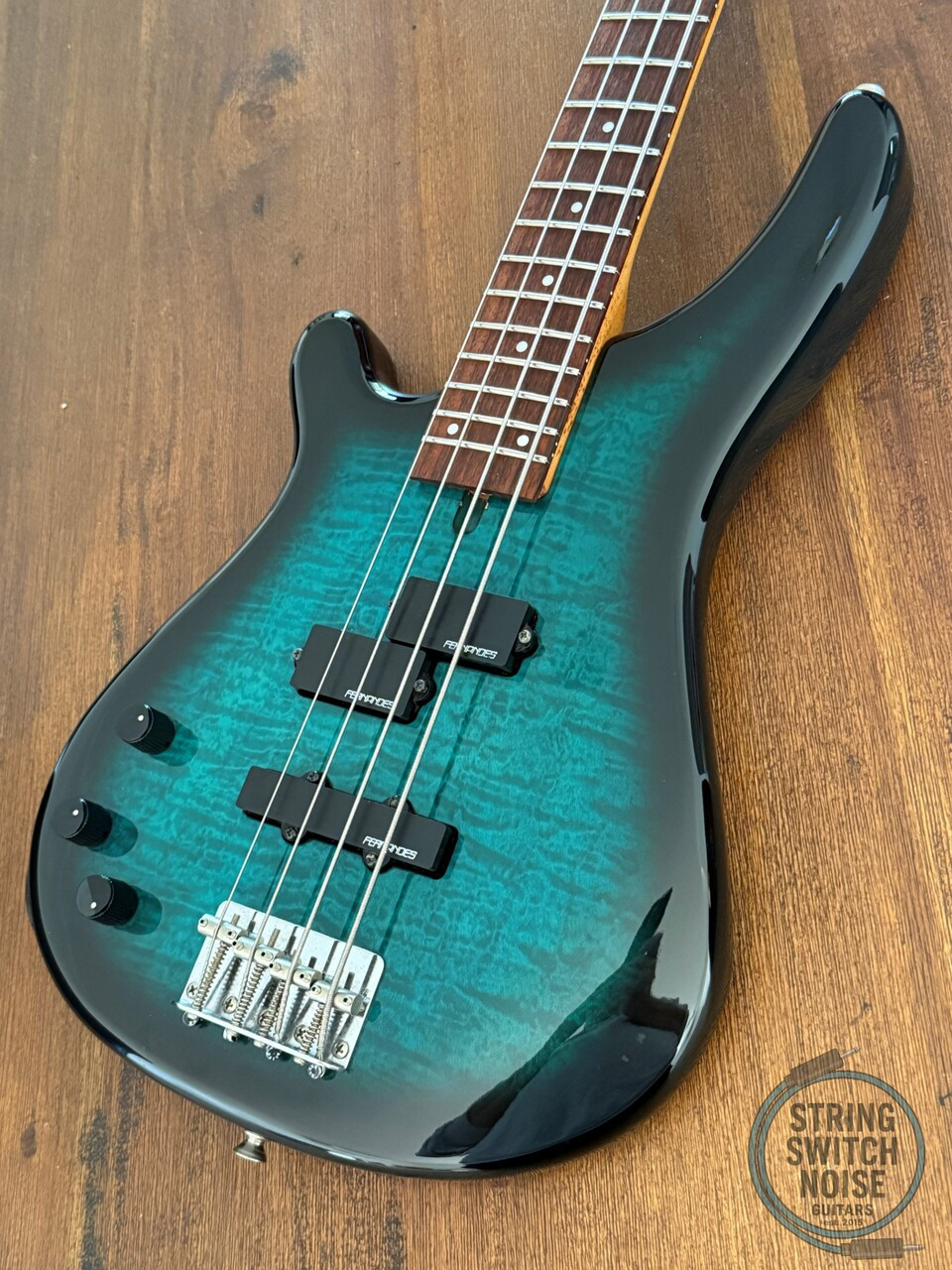 Fernandes Revolver Bass, LEFT HAND, Sapphire Blue Gradient, 1990s, FRB-40