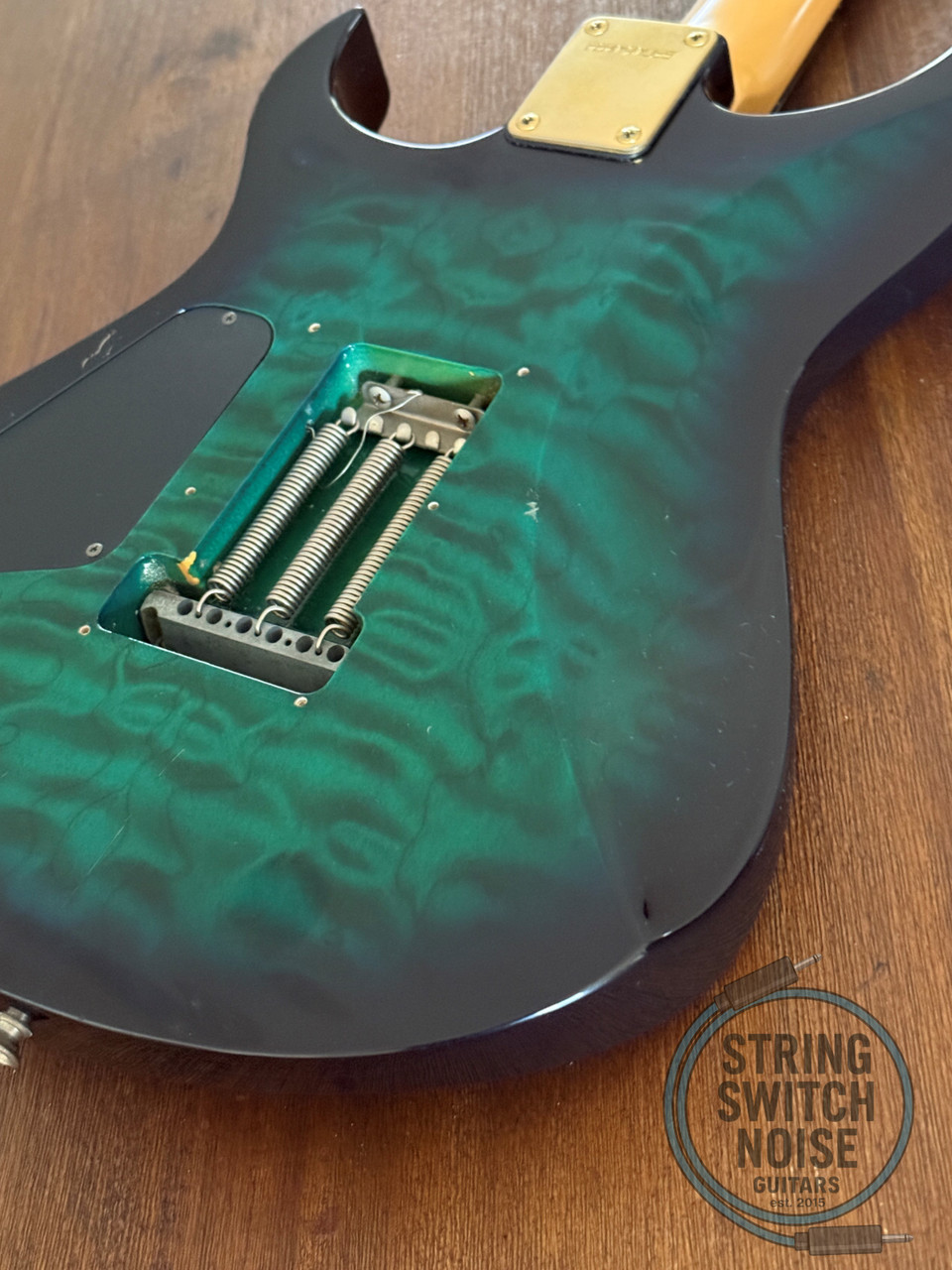 Fernandes HSS Super Strat, Quilted Green Burst, MIJ, 1990s