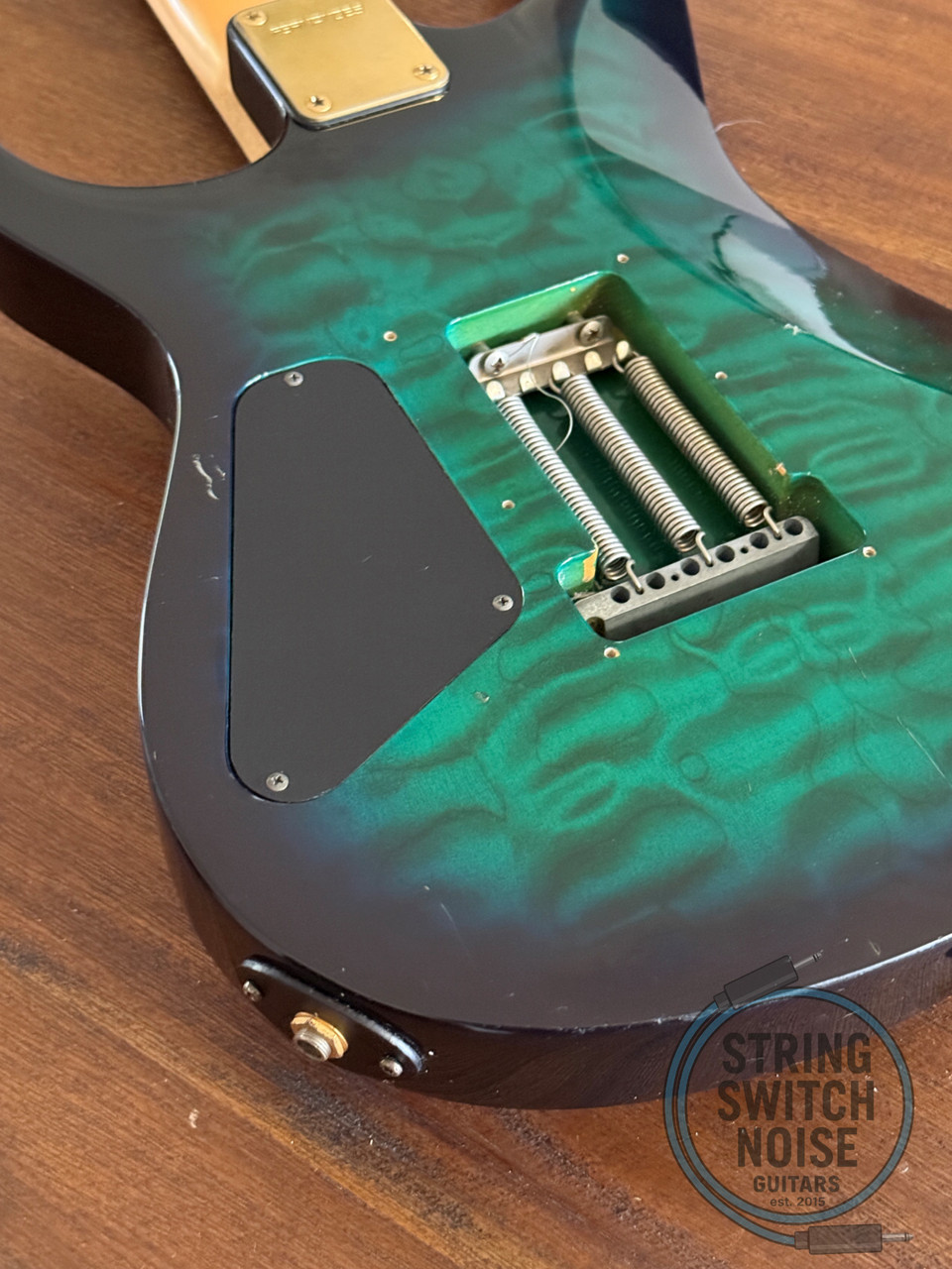 Fernandes HSS Super Strat, Quilted Green Burst, MIJ, 1990s