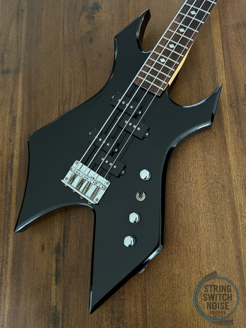 BC Rich Warlock Bass Guitar, Metallic Black, 2000’s