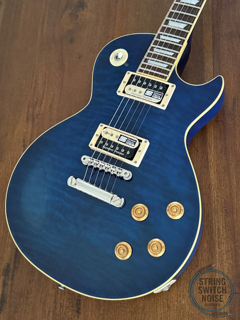Edwards (ESP), Les Paul Guitar, Blue Quilt Top, MIJ, 2014, Seymour Duncan SH-4 and SH-1