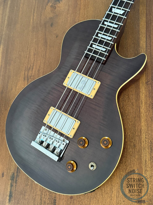Edwards Les Paul Bass, by ESP, Flamed Black Burst, ELB-85, MIJ 1998-00