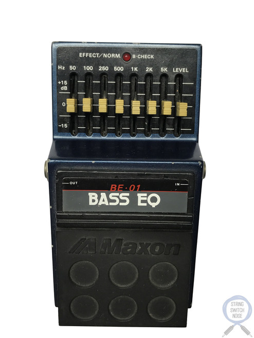 Maxon BE-01, Bass EQ, 8 Band, Made In Japan, 1980s, Vintage Guitar Effect Pedal