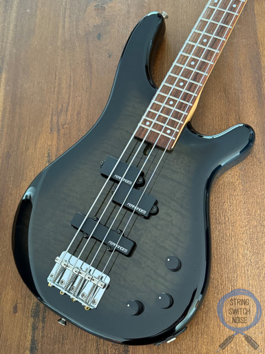 Fernandes Revolver Bass, Quilted Black Burst, 1990s, FRB-40