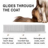 Eye Envy ProGlide Detangling Comb glides through the coat 