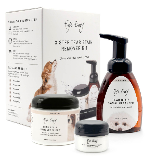 Eye Envy 3 Step Tear Stain Remover Kit for Dogs