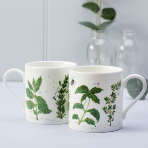 Fine Bone China Herb Mug by Lindsey Busby for Hooksgreen Herbs Fine Bone China Herb Mug by Lindsey Busby for Hooksgreen Herbs