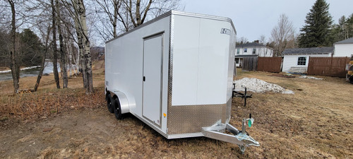E-Z HAULER 7X16 CARGO TRAILER WHITE RAMP DOOR