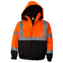 Troy Savety Hi-Viz Workwear Men's ANSI Class 3 High Visibility Bomber Safety Jacket, Waterproof (Medium, Orange)