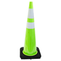 Troy Safety 36" RK Orange Safety PVC Traffic Cone with 6" + 4" Reflective Collars,Black Base