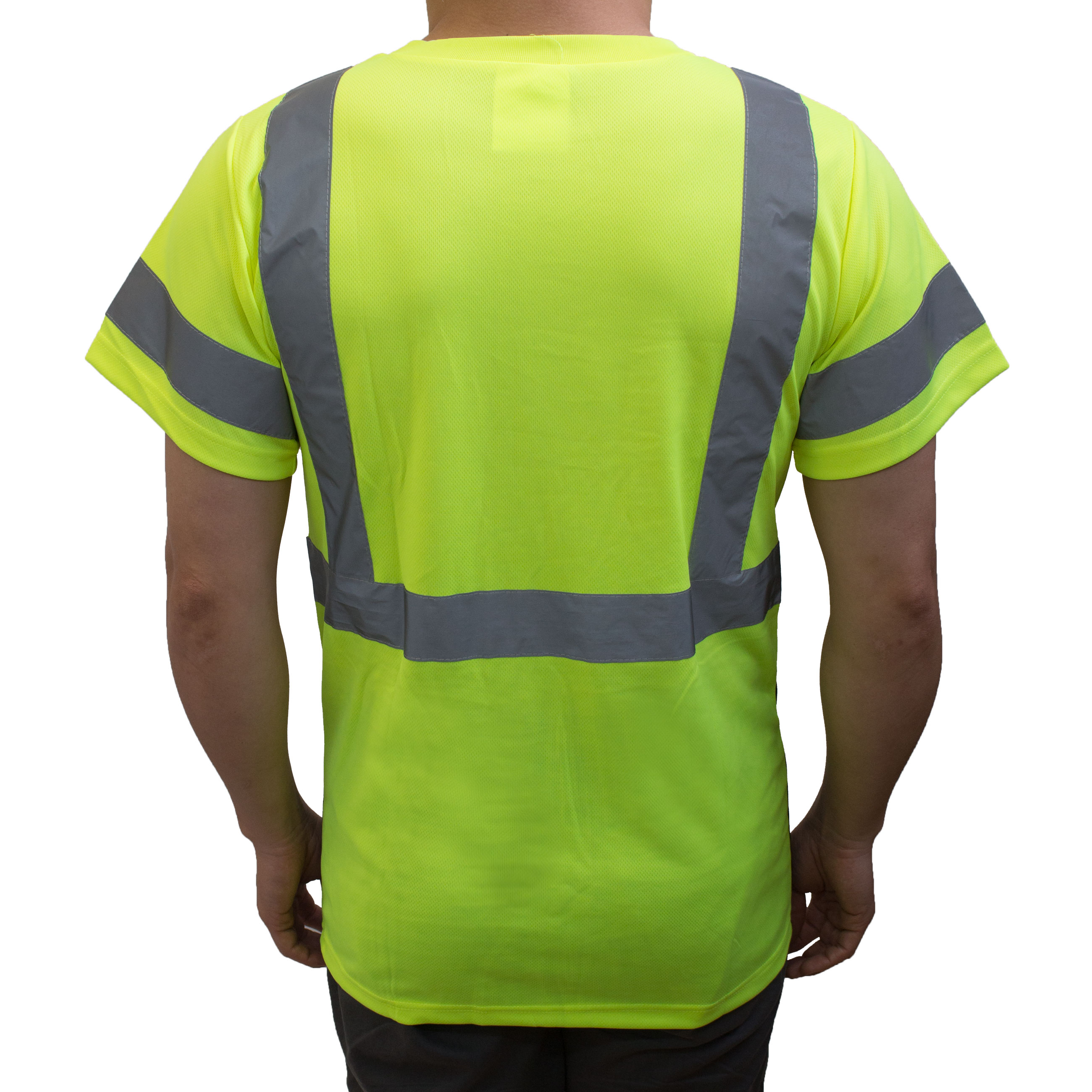 New York Hi-Viz Workwear NY BFS High-Visibility Class T Shirt with  Moisture Wicking Mesh Birdseye, Black Bottom