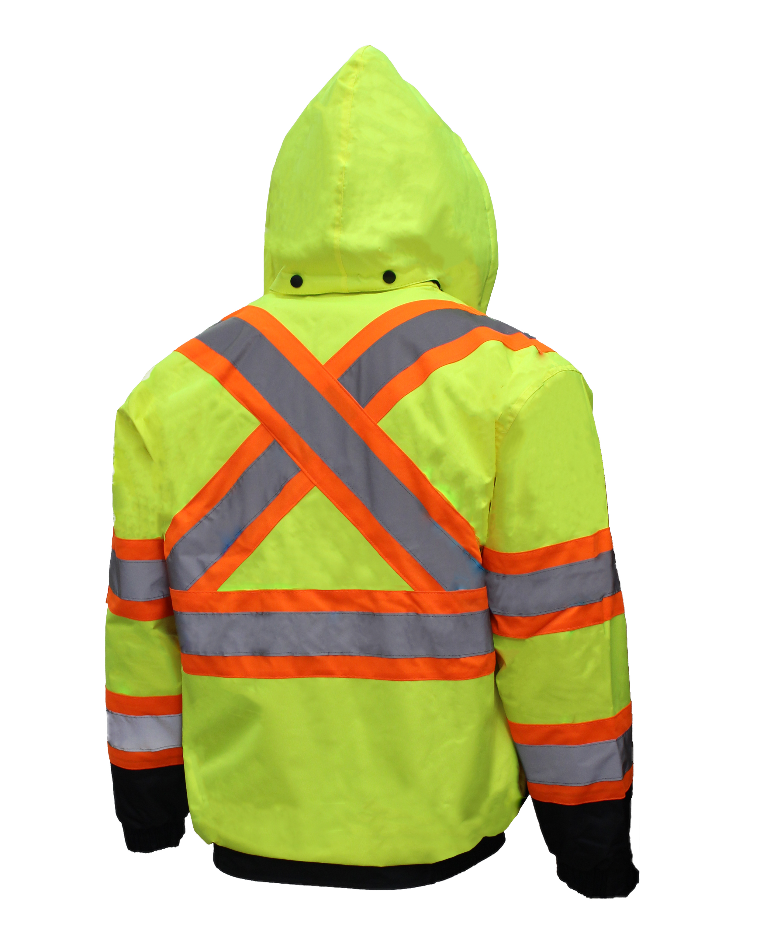 Troy Safety Hi-Viz Workwear, Men's ANSI Class High Visibility Bomber  Safety Jacket with X pattern, Waterproof