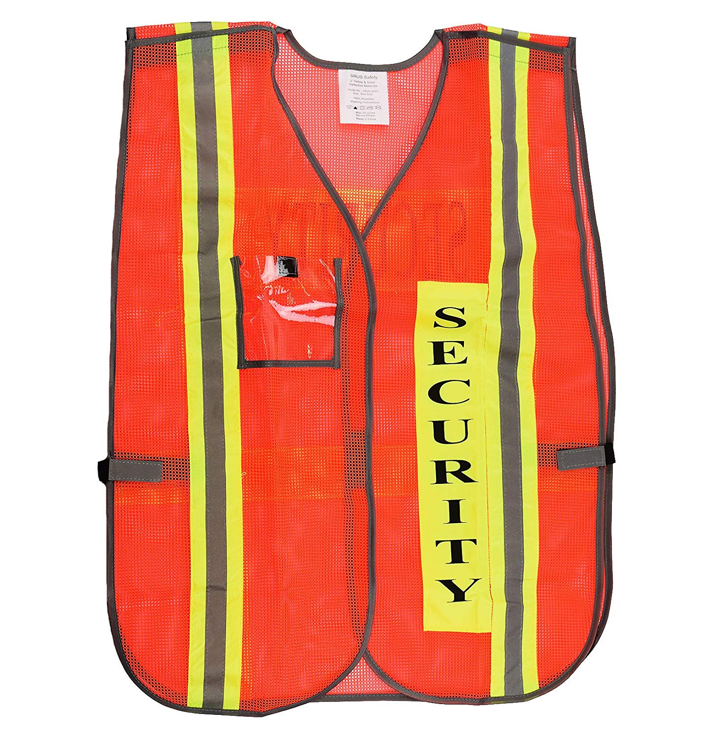 Troy Safety Security Safety Vest with Reflective Strips, One Size Fits All