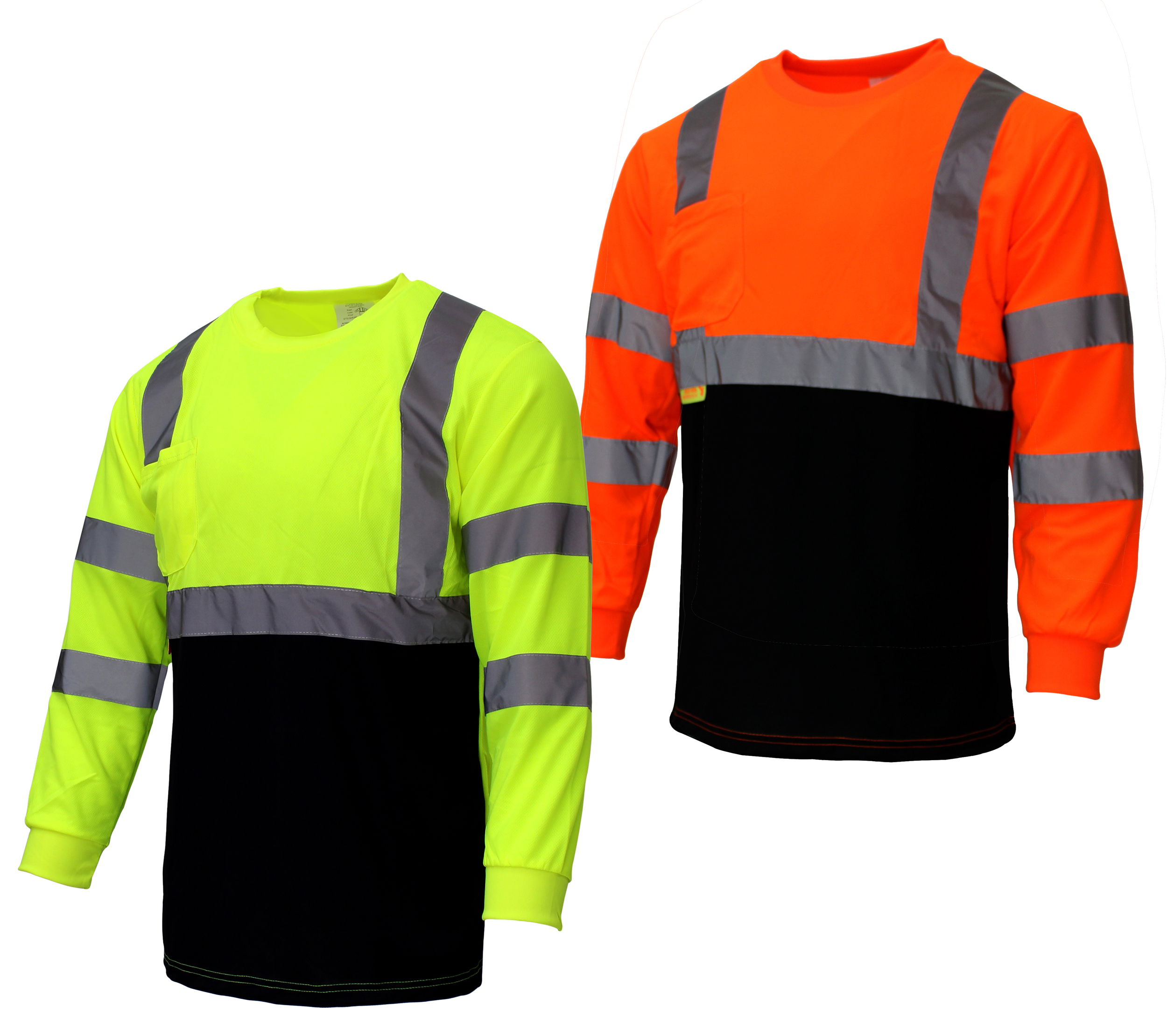 Troy Safety Hi-Viz Workwear NY BFL High-Visibility Class T Shirt with  Moisture Wicking Mesh Birdseye, Black Bottom