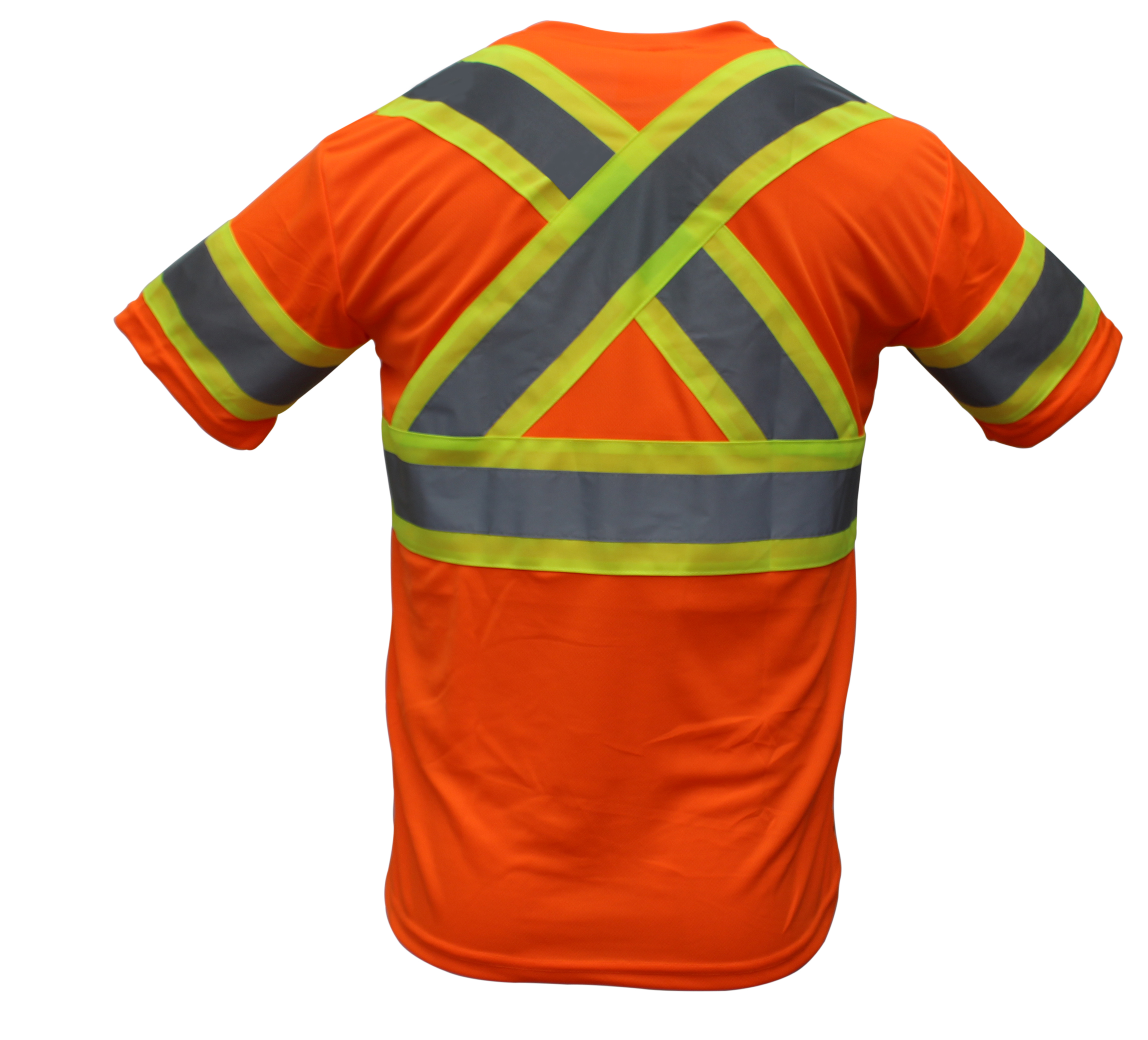 Troy Safety, High-Visibility Class T Shirt with Moisture Wicking Mesh  Birdseye, Black Bottom