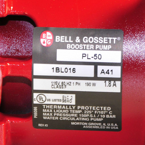 PL-50 1BL016 Bell and Gossett pump